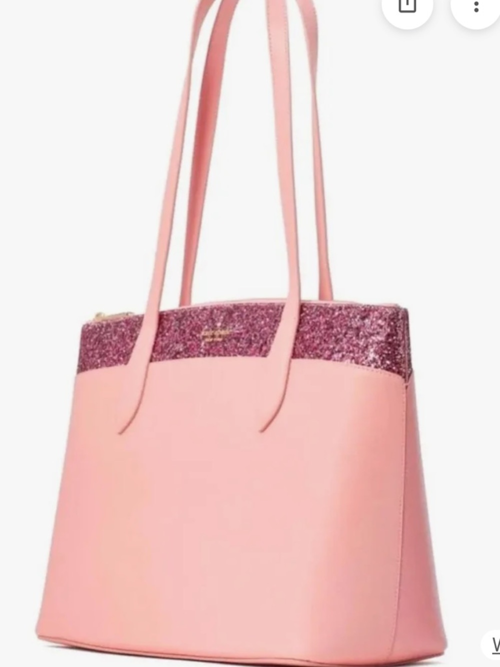 kate spade pink glitter top-trim tote
